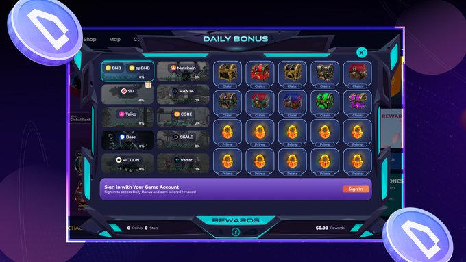 My fellow <a href="/VictionEco/">Viction Ecosystem</a> gamers,  did you know that you earn rewards from <a href="/worldofdypians/">World of Dypians</a> for checking in daily and collecting rewards across chains like <a href="/BuildOnViction/">Viction</a>, Base, and Taiko, e.t.c, no complicated steps, just a simple bonus for showing up.

It’s a nice change from the