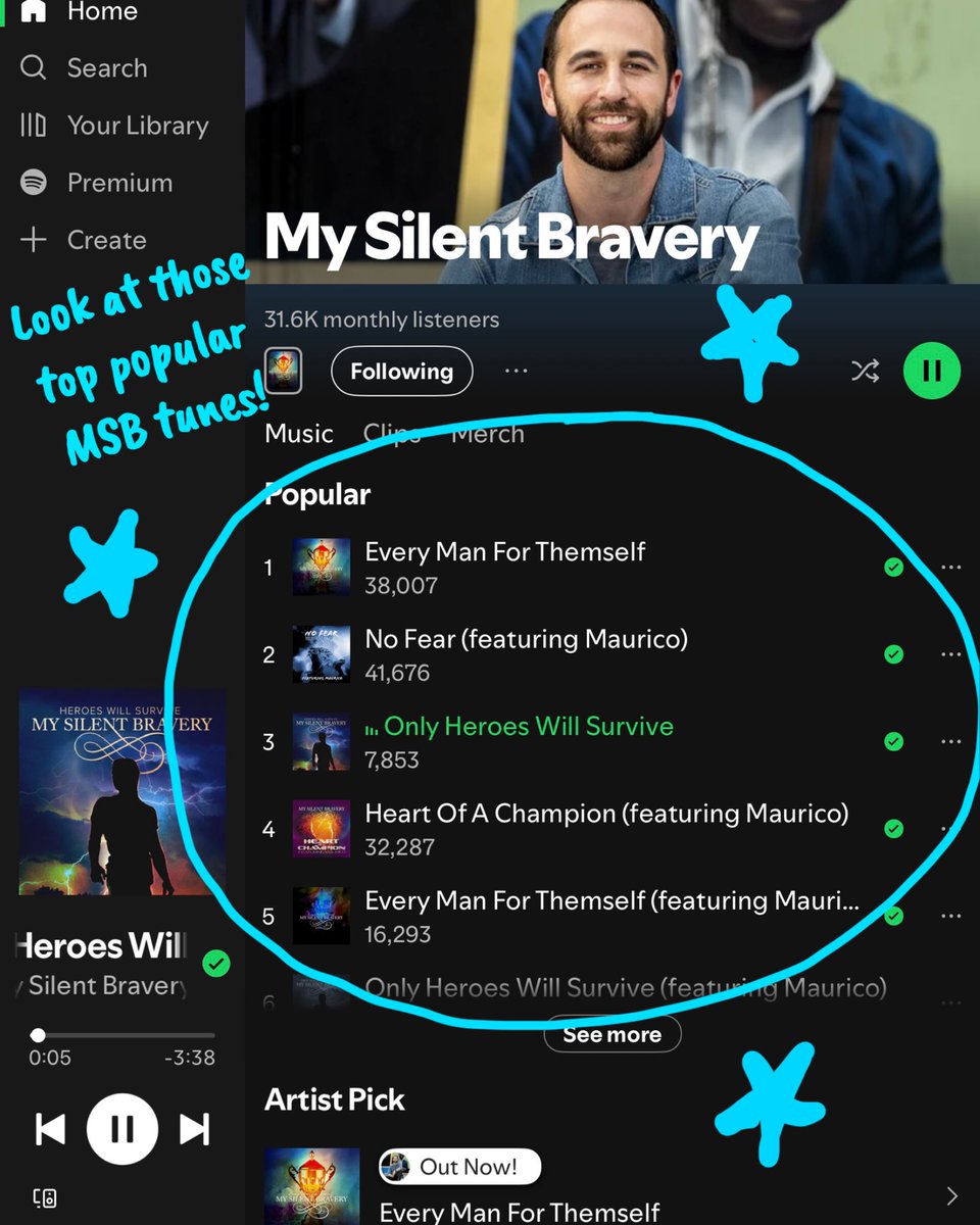 MSB Fans (@msbfanpage) on Twitter photo Happy Thursday Brave❤️s! Would you look at those top popular MSB tunes on #Spotify🤘With new <a href="/mysilentbravery/">MY SILENT BRAVERY</a> music <24 hours away, we want to know how fast you think the title track to the album will shoot to the top?🤔🙌🔝
#mysilentbravery #music #independentartist #fansupport Happy Thursday Brave❤️s! Would you look at those top popular MSB tunes on #Spotify🤘With new <a href="/mysilentbravery/">MY SILENT BRAVERY</a> music <24 hours away, we want to know how fast you think the title track to the album will shoot to the top?🤔🙌🔝
#mysilentbravery #music #independentartist #fansupport