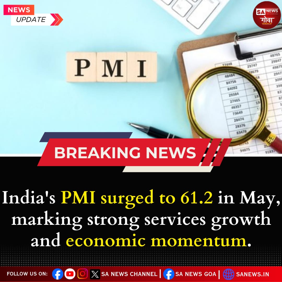 India’s Business Activity Hits 13-Month High
HSBC Composite PMI jumps to 61.2 in May, led by strong services demand.
Despite inflation, private sector growth stays resilient.
Analysts: India’s economy shows solid momentum &amp; recovery.
#IndiaEconomy #PMI #BusinessGrowth