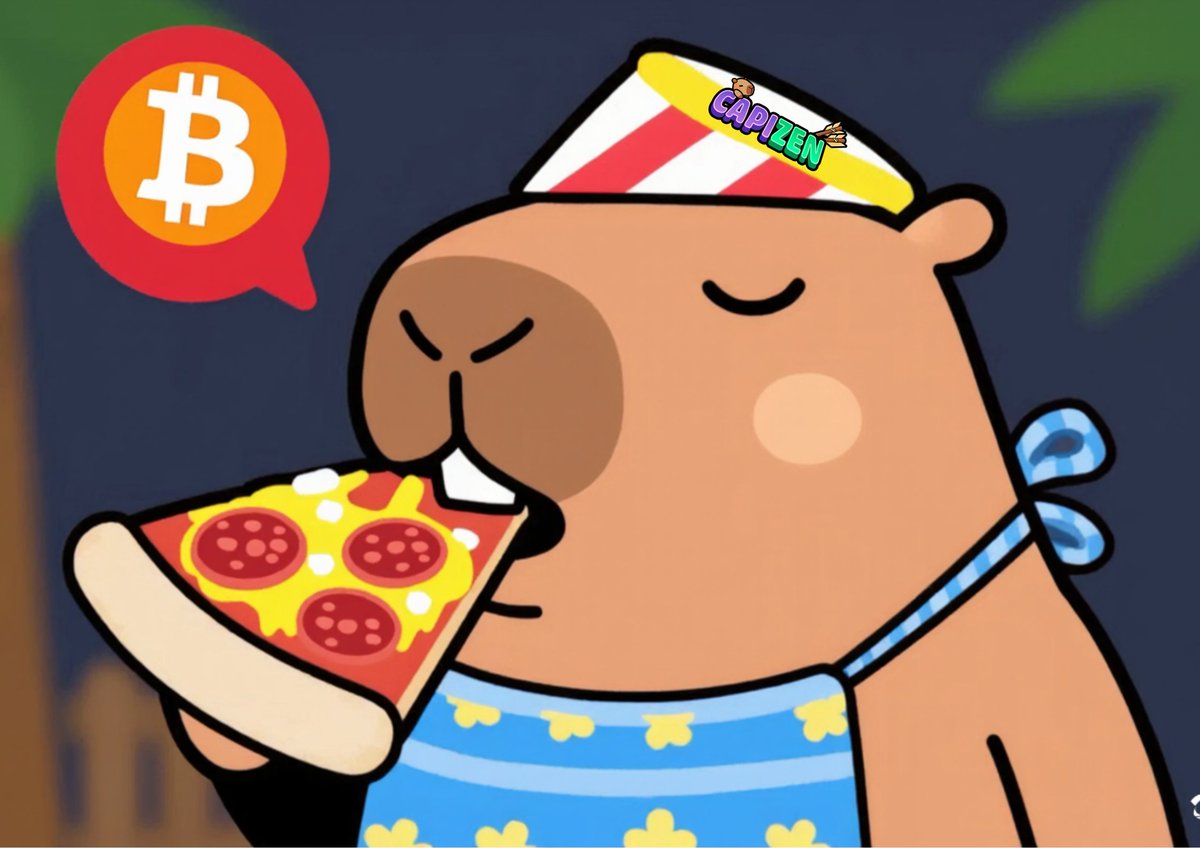 capizen_io's tweet photo. Happy #BitcoinPizzaDay! ๐ฅณ
If I gotta trade 10,000 $BTC for 2 pizzas, I will. ๐
New ATH? Donโt care. I'm a Capybara, I chill differently. ๐
#chilldifferent #Capizen https://t.co/XU0gHlltIw