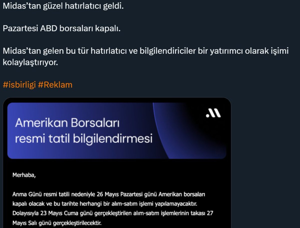 alpertungaakkus's tweet image. Midas tarafında @getmidas gerçekten çok emek veriyor, özellikle içerik üretimi konusunda finans dünyasına değer katan işler yapıyorlar. Ancak sosyal medyada “fenomen” diye tabir edilen isimlerle iş birliği yaparken biraz daha özenli davranmalarında fayda var.

İsim vermeye gerek…