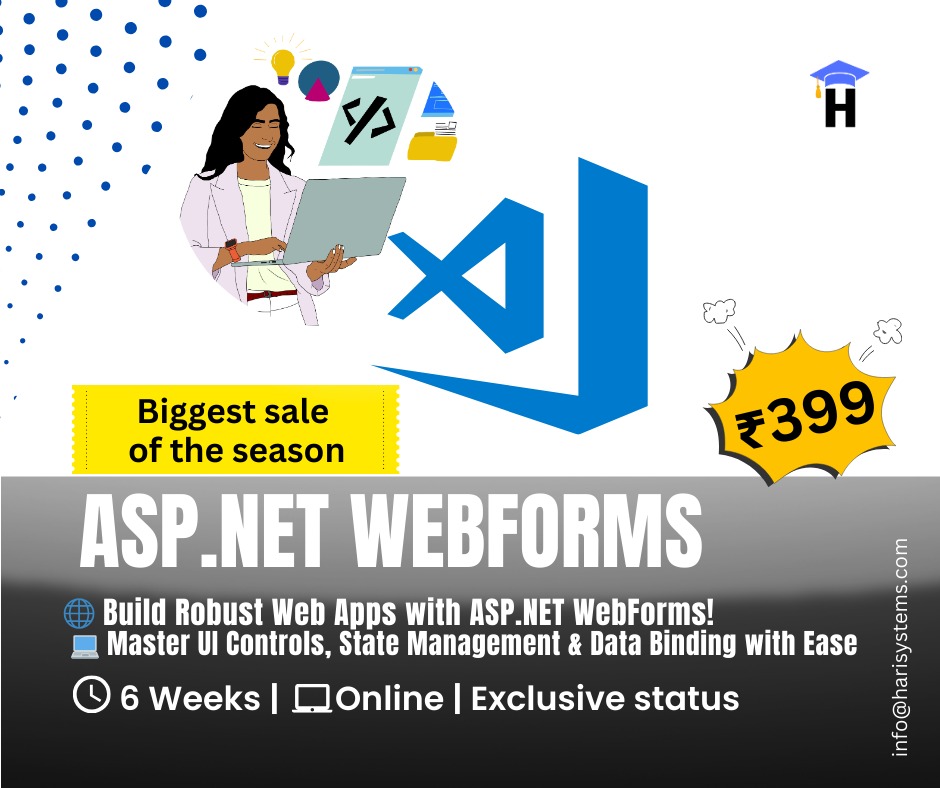 harisystems's tweet photo. https://t.co/l322Ho4AFj Webforms from Scratch
https://t.co/gGbTAqi6Rd
#bigsale #life #udemy #ASPNETWebForms #DotNetDevelopment #WebFormsMastery #LegacyToModern #WebDevelopment #MicrosoftTech https://t.co/lU7eR6kHSv