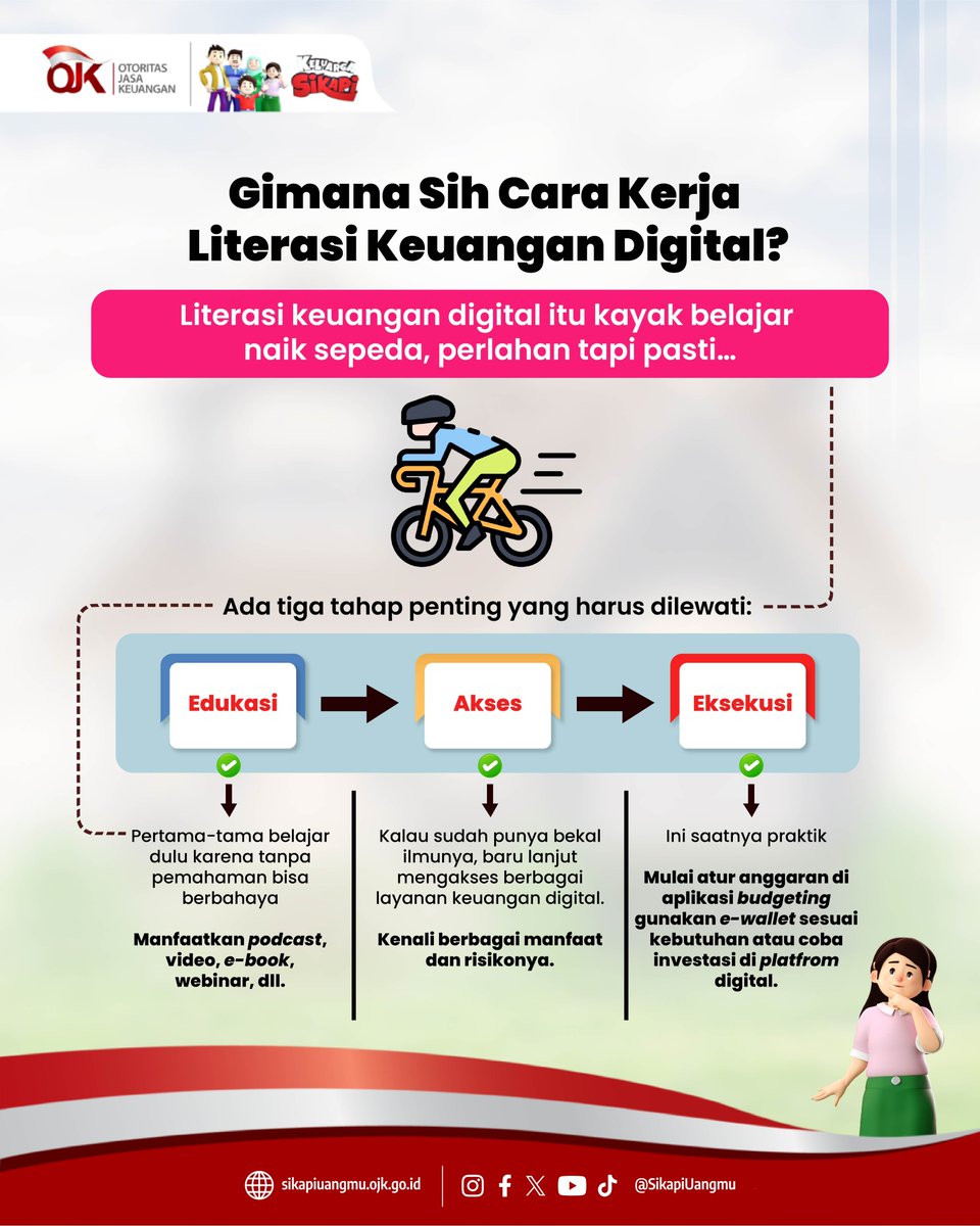 sikapiuangmu's tweet photo. Mulai dari ngerti cara kerja aplikasi keuangan, sampai tahu apa hak dan kewajiban sebagai pengguna, semua itu akan bantu Sobat terhindar dari jebakan keuangan yang sering nggak kelihatan di awal.

#SikapiUangmu #DigitalFinancialLiteracy #DFL #KeuanganDigital #BijakDigital

(2/2) https://t.co/t92AdISVju