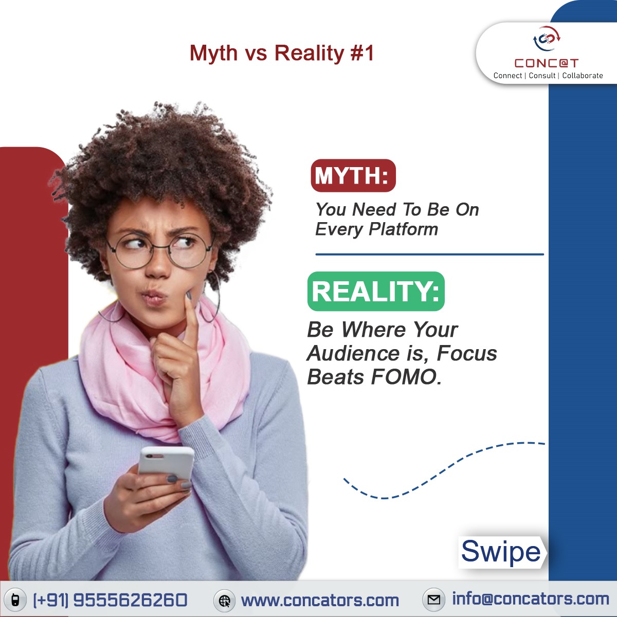 🎯 Social Media Myth: You need to be everywhere.

✅ Reality: Show up where your audience is. Focus &gt; FOMO.
Cut the noise. Get strategic.
📲 Streamline your presence with us → concators.com

#SocialMediaStrategy #DigitalMarketing #Concators