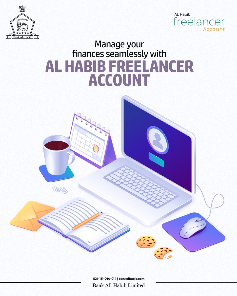 Get your AL Habib Freelancer Account today and enjoy smooth, hassle-free payments for all your freelance work.

For any queries, simply inbox us or visit our website bankalhabib.com/accounts/curre…

You can also call us on (021) 111-014-014

#ALHabibFreelancerAccount #BankALHabib