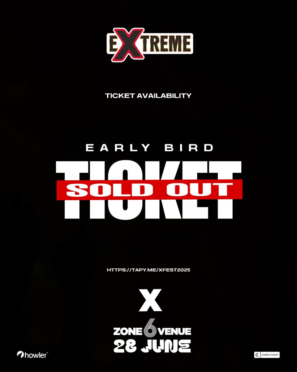zanegulston's tweet photo. X’se! Early Bird Tickets SOLD OUT #XFestSA https://t.co/yrzyiQ0B6b