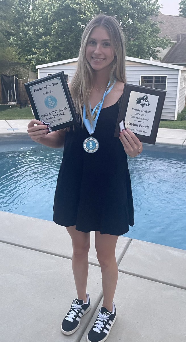 The accolades keep coming! Huge congrats to our own Payton Elwell (‘26 Hough HS) for receiving the Gold Glove award, earning All Conference, AND dominating in the circle this year earning the Queen City 4A conference pitcher of the year!! Great job P!! We’re incredibly proud of