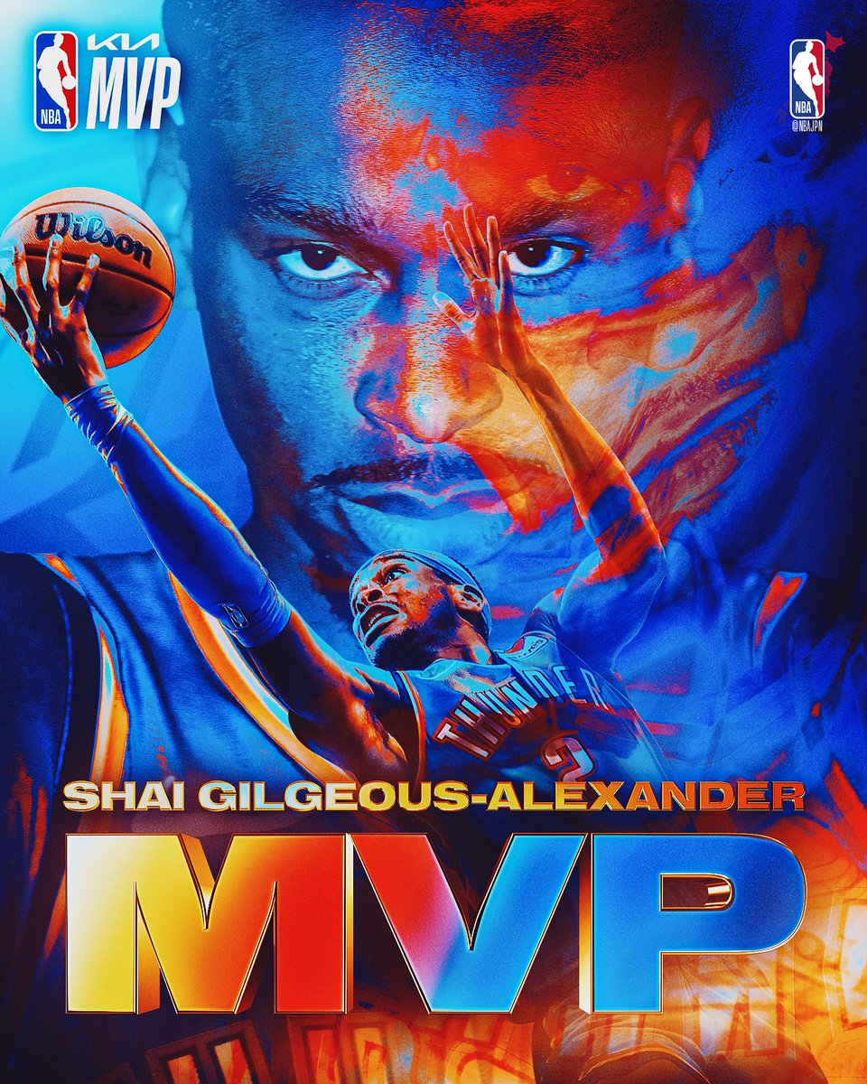 yujidesign's tweet photo. 🎨 for @NBAJPN🇯🇵 @NBA Asia
#mvp for @shaiglalex @okcthunder #sga 
#NBAAwards #thunderup https://t.co/0OAFywP3Ud