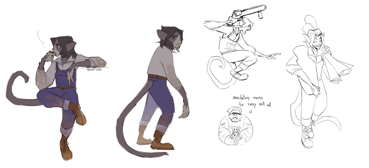 Here's vaguely spider monkey-shaped Krill
Dunno what his final design will be so I'll just put him in  mining workwear 

#deadlock #deadlockfanart