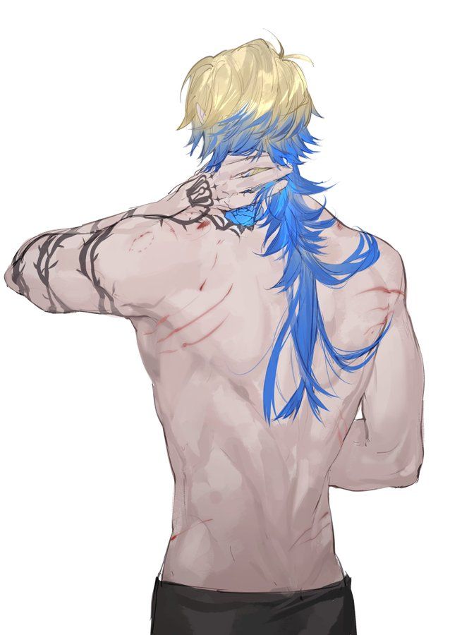 ⸰ ── Siente una pequeña molestia en la espalda. . .