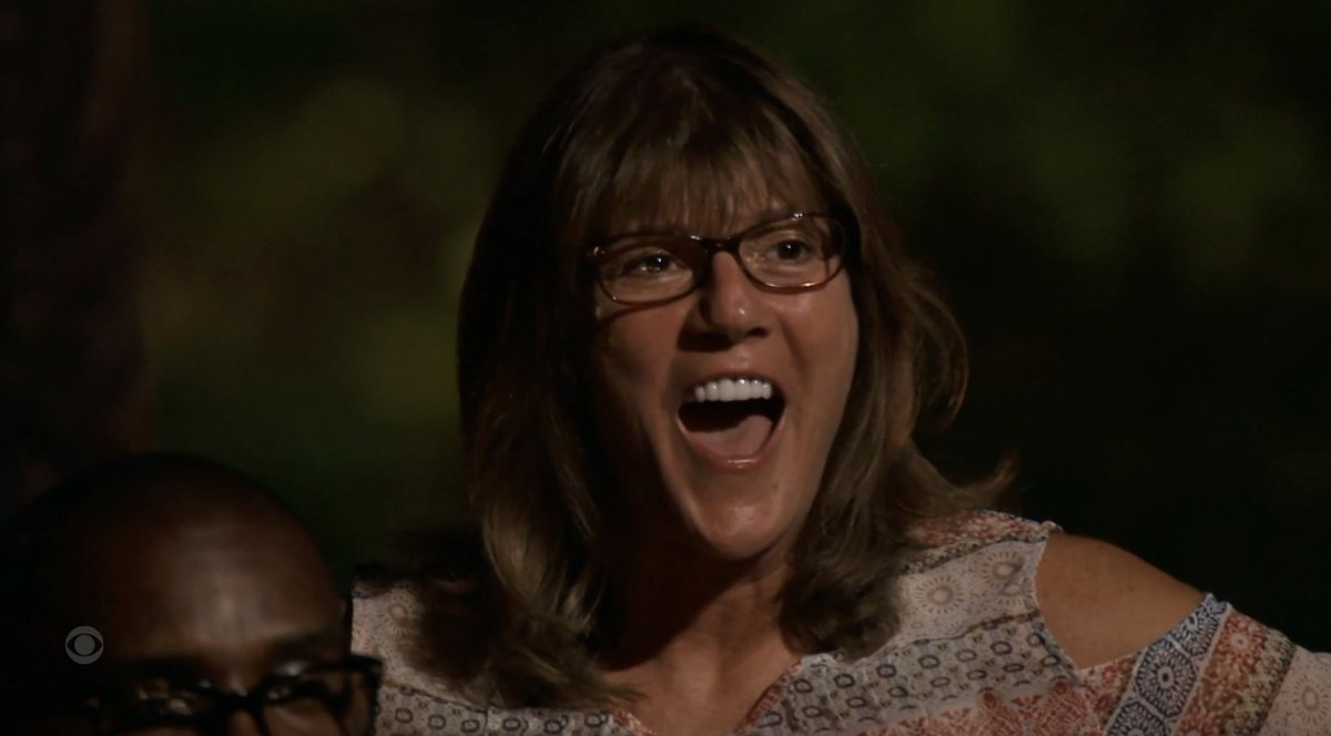 AMikeBloomType's tweet image. I thought #Survivor48 had an entertaining Final Tribal Council. But one of the highlights is that no one was more entertained than Chrissy