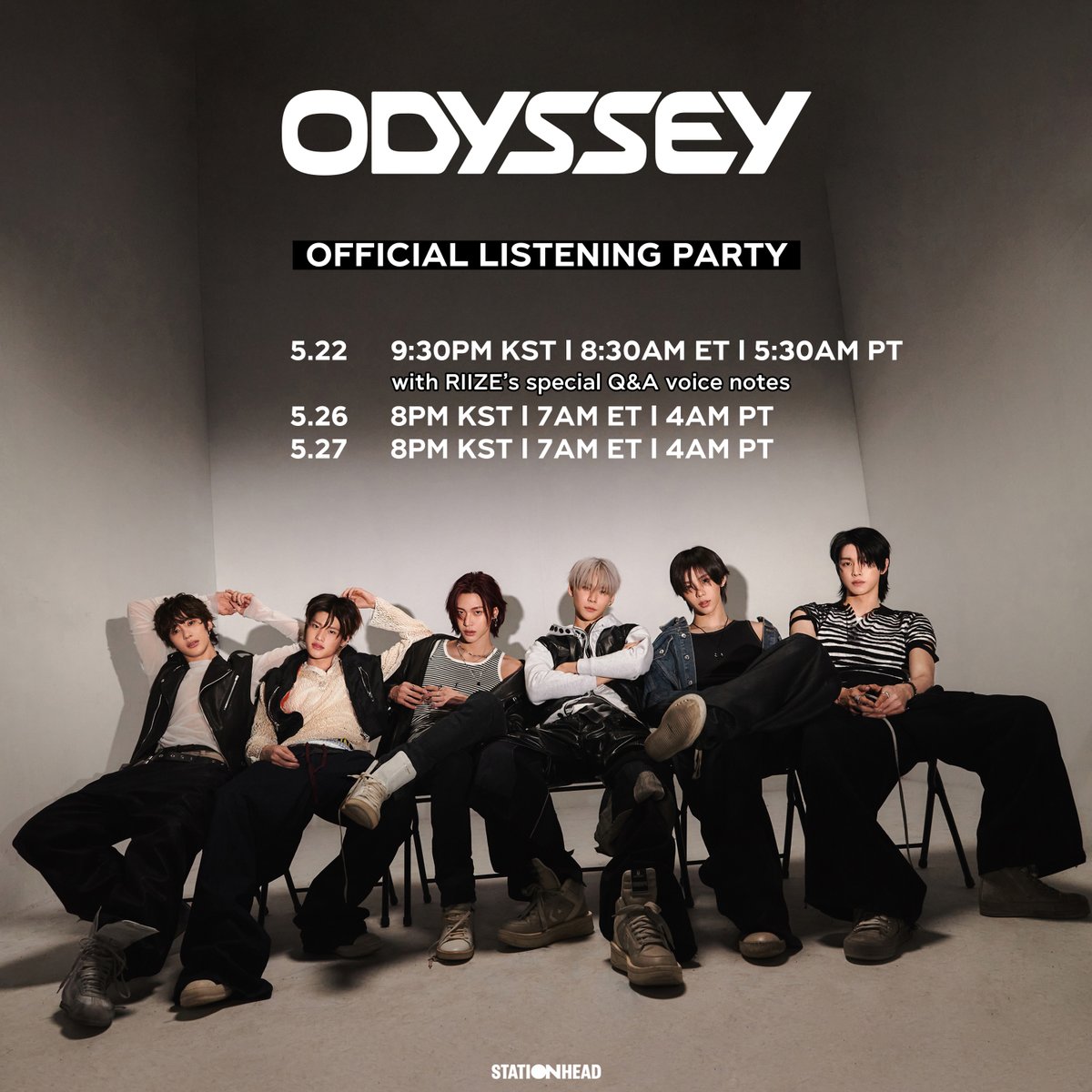 RIIZE (@riize_official) on Twitter photo Come join the <ODYSSEY> party in 30 minutes!
You can also enjoy the pre-show on <a href="/STATIONHEAD/">STATIONHEAD</a> now🧡
Stay tuned for our special Q&A voice notes!
📍05.22 9:30PM KST I 8:30AM ET | 5:30AM PT
🎧 stationhead.com/RIIZEofficial
#RIIZE #라이즈
#RISEandREALIZE
#ODYSSEY Come join the <ODYSSEY> party in 30 minutes!
You can also enjoy the pre-show on <a href="/STATIONHEAD/">STATIONHEAD</a> now🧡
Stay tuned for our special Q&A voice notes!
📍05.22 9:30PM KST I 8:30AM ET | 5:30AM PT
🎧 stationhead.com/RIIZEofficial
#RIIZE #라이즈
#RISEandREALIZE
#ODYSSEY
