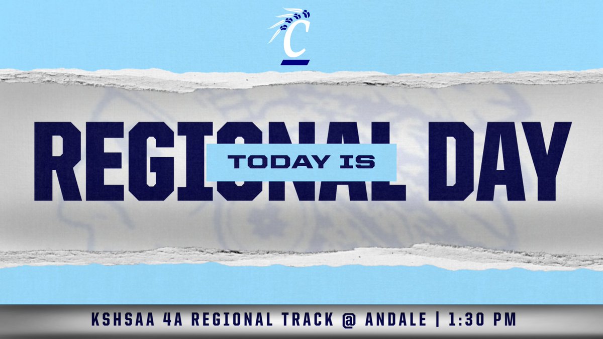 ClearwaterCHS's tweet photo. 🔵4A Regional Track🔵
📍Andale High School
⏰1:30 PM
Good Luck CHS Track Athletes
#one264 https://t.co/vkQdnt6d2R