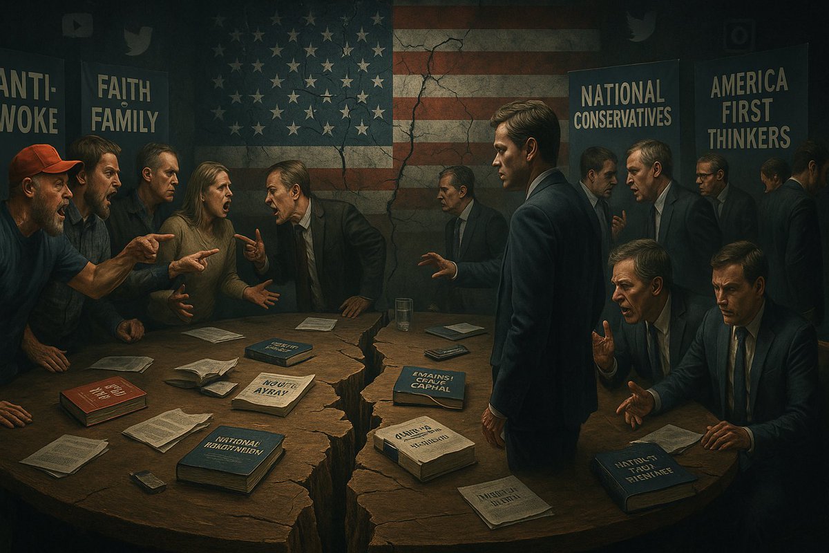 MAGA Intellectual Coalition Fractures Over  Anti- "Woke Right" Infighting

 The US MAGA movement has erupted into bitter public disputes over the movement's philosophical direction.
global-influence-ops.com/maga-intellect…