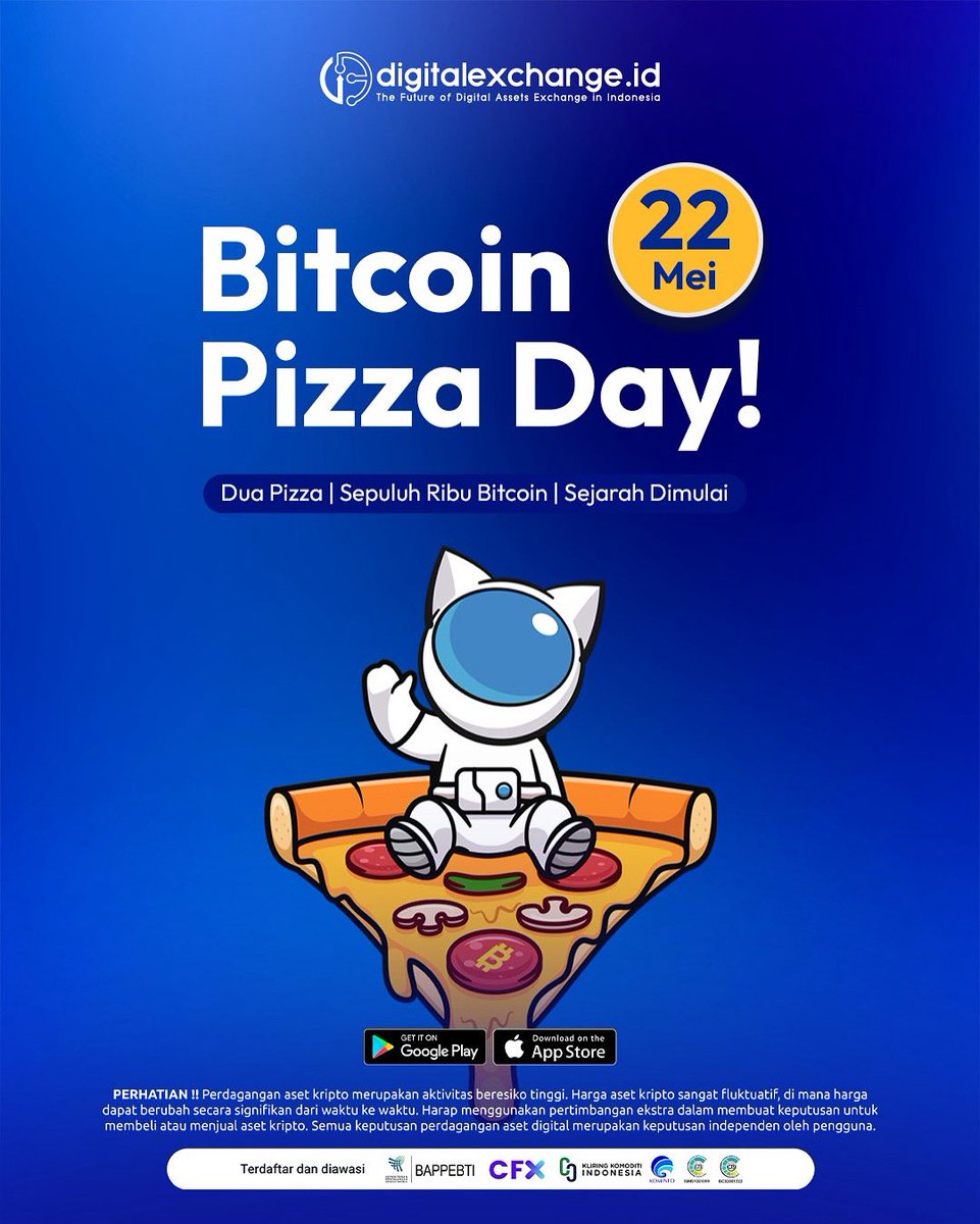 Berawal dari beli 2 box Pizza dan melakukan pembayaran sejumlah 10.000 Bitcoin pada 22 Mei 2010. Kejadian 15 tahun lalu ternyata menjadi hari bersejarah yang kini dikenal sebagai “Bitcoin Pizza Day”.

Cerita lengkapnya click: bit.ly/btcpizzadayart…

#bitcoinpizzaday #pizzaday