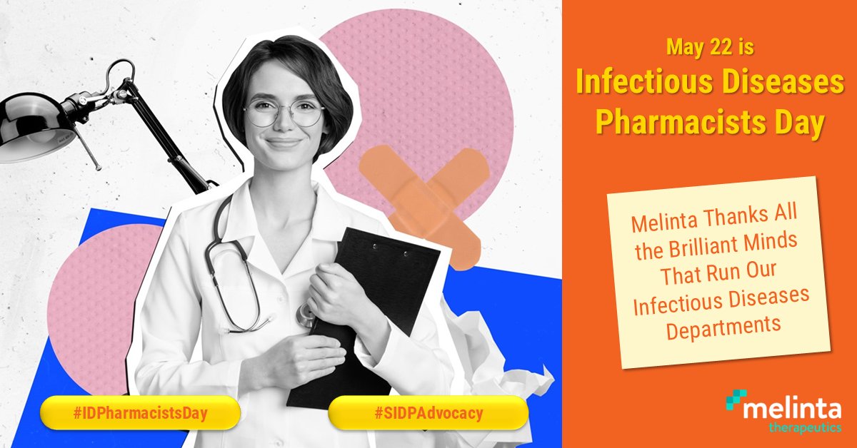 Today is the 5th annual #IDPharmacistsDay! We are celebrating Infectious Diseases Pharmacists who lead innovation in antimicrobial stewardship, patient care, and healthcare teamwork. 

Thanks for leading the way! 

#IDPharmacistsDay #PharmacistsLeadingChange #MelintaCares