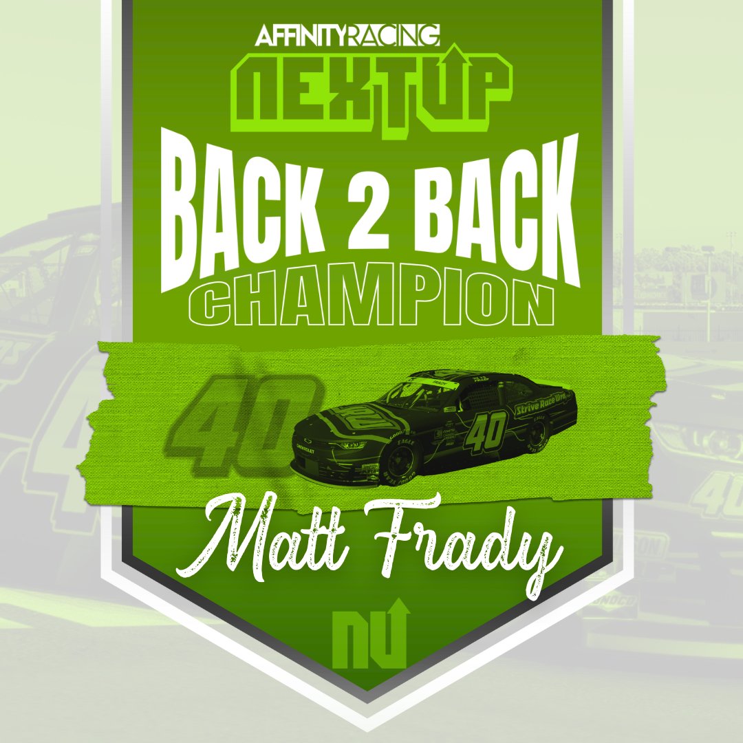 With his win at Charlotte, Matt Frady goes BACK2BACK, and captures his second NEXTUP Championship

#iracing #simracing #ARnextup