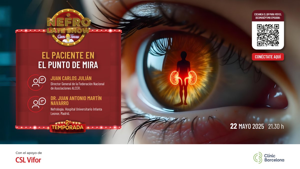 Fed. Nac. ALCER oficial (@fnalcer) on Twitter photo No te pierdas esta noche, a las 21:30 horas en directo como siempre, un nuevo capรญtulo, el 17ยบ (2ยช temporada) del Nefrolateshow con <a href="/torreandfriends/">J Vicens Torregrosa</a> , titulado โ"๐๐น ๐ฝ๐ฎ๐ฐ๐ถ๐ฒ๐ป๐๐ฒ ๐ฒ๐ป ๐ฒ๐น ๐ฝ๐๐ป๐๐ผ ๐ฑ๐ฒ ๐บ๐ถ๐ฟ๐ฎโ, donde se profundizarรก en la visiรณn del paciente y su No te pierdas esta noche, a las 21:30 horas en directo como siempre, un nuevo capรญtulo, el 17ยบ (2ยช temporada) del Nefrolateshow con <a href="/torreandfriends/">J Vicens Torregrosa</a> , titulado โ"๐๐น ๐ฝ๐ฎ๐ฐ๐ถ๐ฒ๐ป๐๐ฒ ๐ฒ๐ป ๐ฒ๐น ๐ฝ๐๐ป๐๐ผ ๐ฑ๐ฒ ๐บ๐ถ๐ฟ๐ฎโ, donde se profundizarรก en la visiรณn del paciente y su