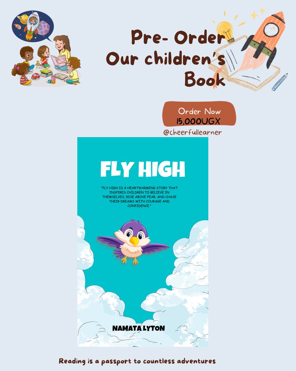 Namata Lyton (@namatalyton) on Twitter photo Yeeeyi ….. our latest children’s book is here !
Woow “ Fly High” navigates the mental abilities and uniqueness of children right from childhood . You can grab a copy for your child @ 15000UGX.
#MentalHealthMatters <a href="/Unspokenminds2/">Cheerful Learner</a> Yeeeyi ….. our latest children’s book is here !
Woow “ Fly High” navigates the mental abilities and uniqueness of children right from childhood . You can grab a copy for your child @ 15000UGX.
#MentalHealthMatters <a href="/Unspokenminds2/">Cheerful Learner</a>