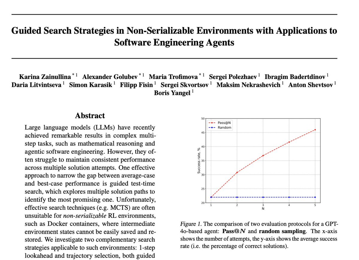 An extended writeup of our earlier research blogpost on training critics for SWE agents has been accepted to ICML! Some details below ⬇️