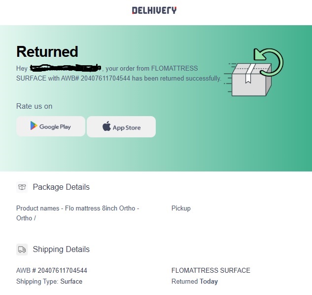 SharatchandraH's tweet photo. Delayed Mattress Exchange - Product Not Received Yet. https://t.co/XjmwxaggL6