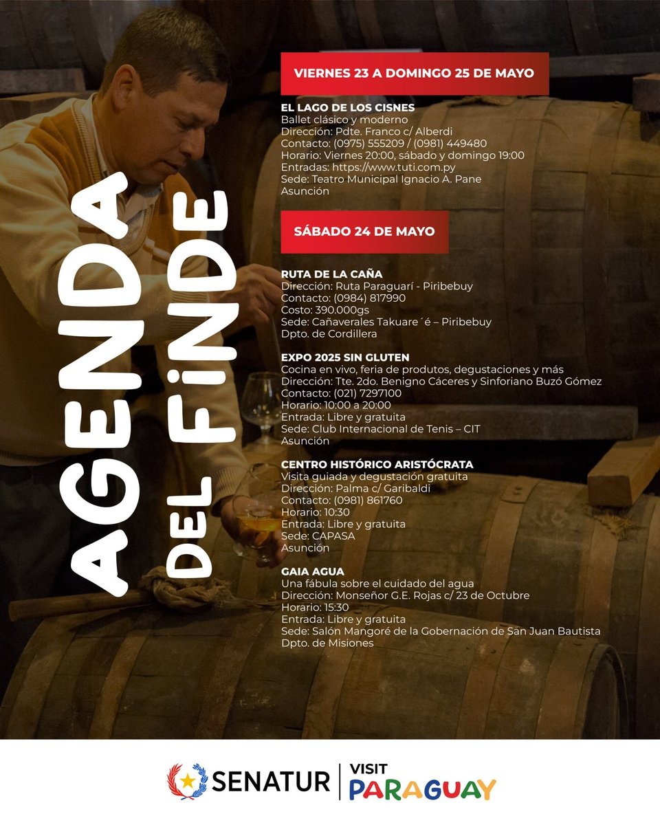¡Llega el finde y Paraguay tiene plan!🇵🇾 

Obras de teatro, experiencias artísticas, gastronomía y recorridos especiales te invitan a disfrutar del arte y la creatividad en cada rincón. 🚌✨

📍Consultá nuestra agenda