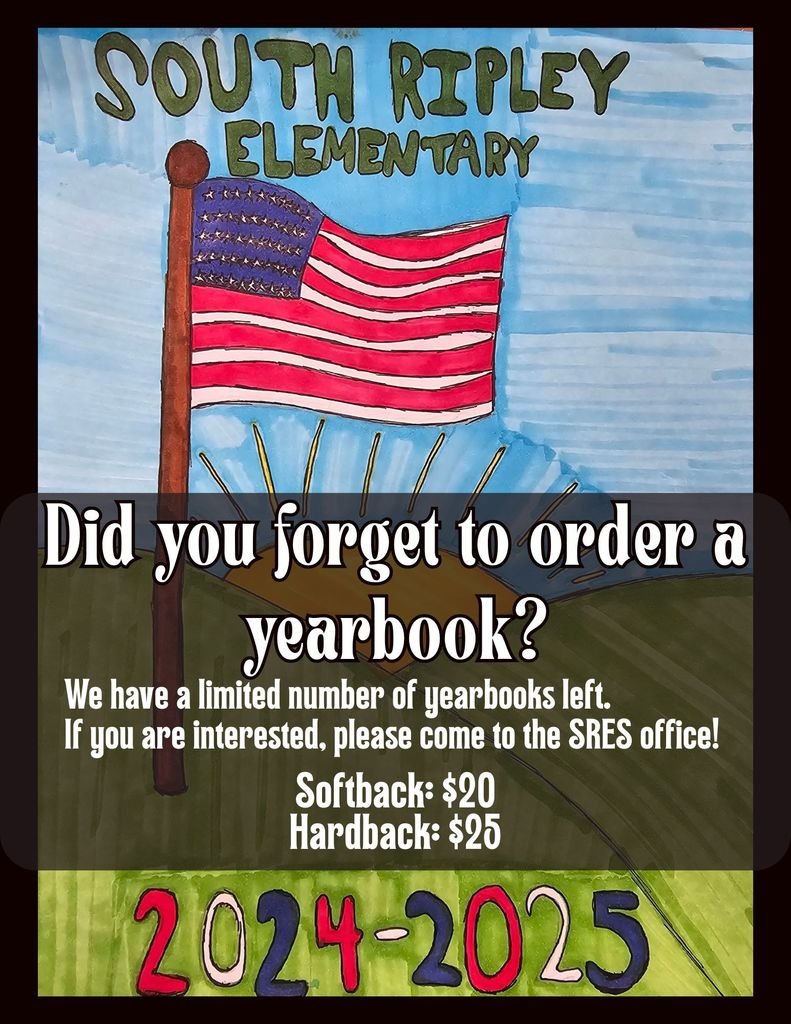 Did you forget to order your SRES yearbook? We have a limited number left. Please contact the office!