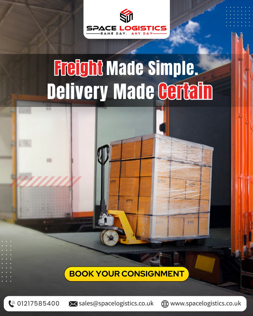 Freight Made Simple. Delivery Made Certain—Trust Space Logistics for fast, reliable, and hassle-free shipping across the UK—any day, same day.

👉 Call to book on 📲 01217585400