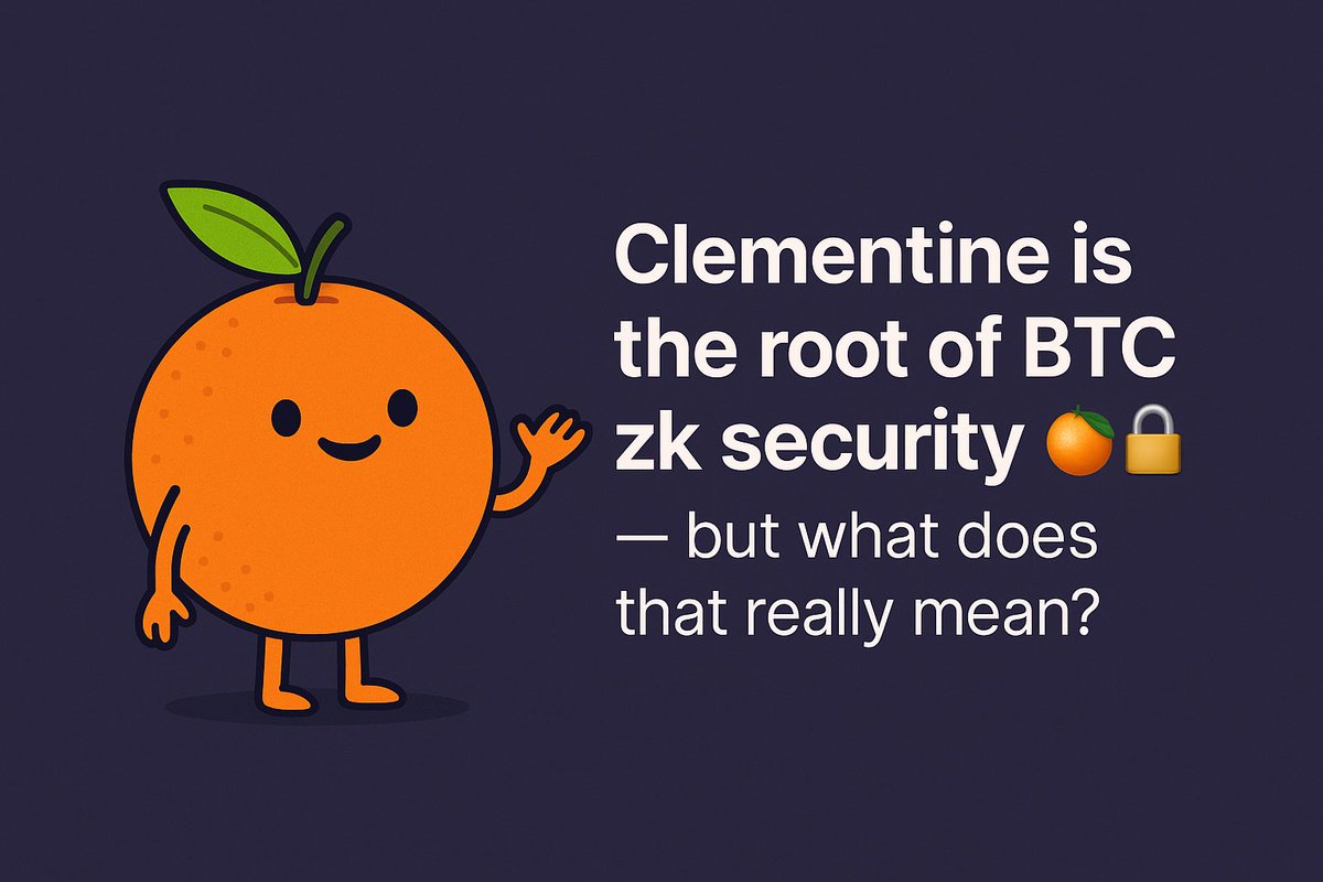 "Clementine is the root of BTC zk security 🍊🔐" — but what does that really mean?

Clementine Bridge brings true Bitcoin-native security into the zk-rollup world by leveraging BitVM. It enables BTC to flow into Citrea’s zkEVM rollup with a 1-of-N trust model, all without