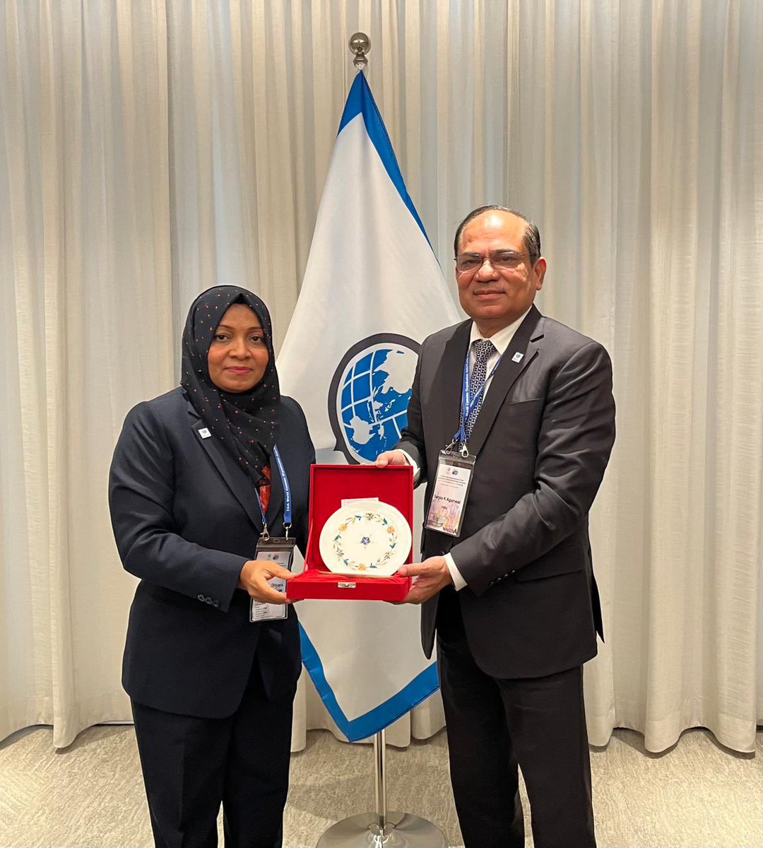 cbic_india's tweet photo. Shri Sanjay Kumar Agarwal, Chairman CBIC led the Indian delegation during bilateral meets held on the sidelines of the 26th RHCA Conference at Hong Kong SAR from 19th -22nd May, 2025. 

In the bilateral meetings, specific areas of mutual interest including information exchange, capacity building, enforcement, operational cooperation, Trade facilitation framework were discussed with Mr Yasuo Takamura, DG Customs & Tariff Bureau, Japan;  Mr Kwang-hyo KO, Commissioner of Korea Customs Service & Ms Fathimath Dhiyana, Commissioner General of Maldives Customs along with their delegations.