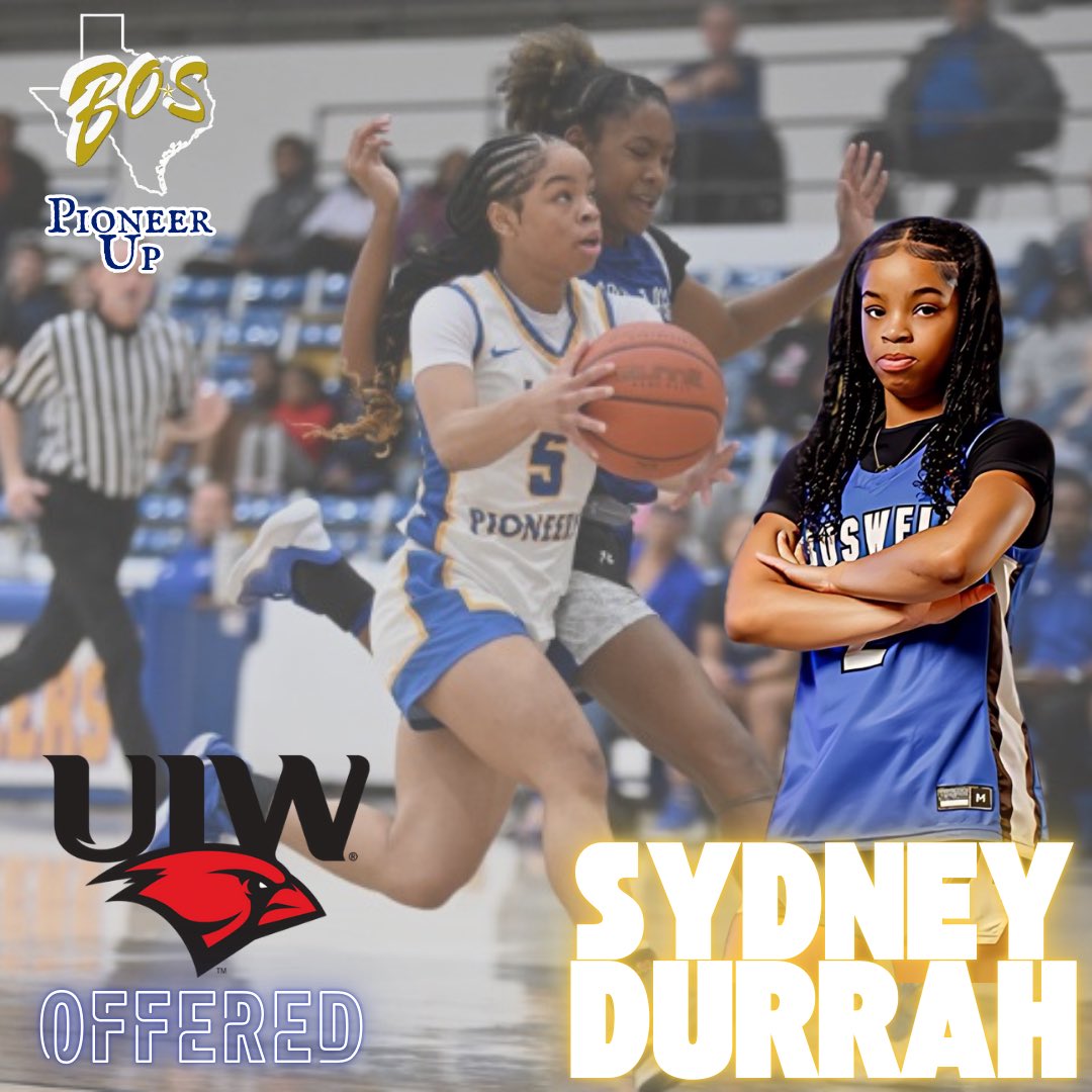 W.E. Boswell Girls Bball (@boswellgirlsbb) on Twitter photo Huge Congrats to our very own <a href="/SydneyDBalling/">Sydney Durrah 2027</a> on picking up a D1 offer to <a href="/UIWWBB/">UIW Women's Basketball</a> The dynamic 2027 PG is having an Outstanding Spring!!
Yea Syd!!!!!
<a href="/emsisdathletics/">EMS ISD Athletics</a> <a href="/boswellhs/">Boswell High School</a> <a href="/ChatmanJeffery/">Jeffery Chatman</a> Huge Congrats to our very own <a href="/SydneyDBalling/">Sydney Durrah 2027</a> on picking up a D1 offer to <a href="/UIWWBB/">UIW Women's Basketball</a> The dynamic 2027 PG is having an Outstanding Spring!!
Yea Syd!!!!!
<a href="/emsisdathletics/">EMS ISD Athletics</a> <a href="/boswellhs/">Boswell High School</a> <a href="/ChatmanJeffery/">Jeffery Chatman</a>