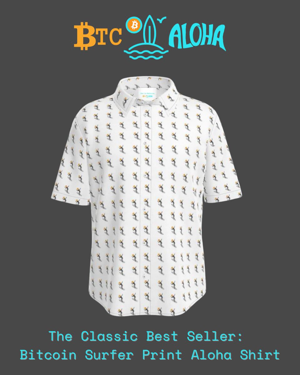 SEAisMEDICINE's tweet image. What are you wearing to Vegas? 

These #Bitcoin #Surfers will ride the market waves from the office to the seashore! Luxurious organic cotton to keep you energized. 
Only at BTCAloha.shop