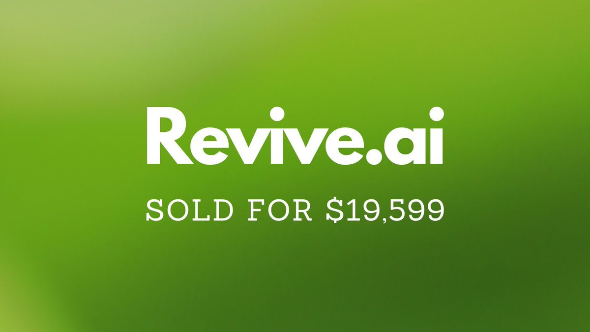 Yesterday saw $429k in domain name sales including:

$19,599 Revive․ai
$15,027 Trickster․com
$9,999 Permission․ai
$7,650 GamerHQ․com
$7,301 4235․com
$6,800 Views․ai

Full list 👉 namebio.com/daily

#Domains