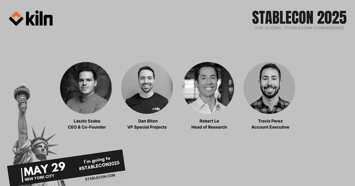 Kiln_finance's tweet image. 🙌 @laszlo__szabo, @Bitondan, Robert Le, and Travis Perez will be attending @thestablecon in New York next week.

🙋‍♂️ If you want to discuss stablecoin integrations in DeFi, or grab a coffee, feel free to contact them!

And yes - we've been heads down integrating Kiln DeFi with…