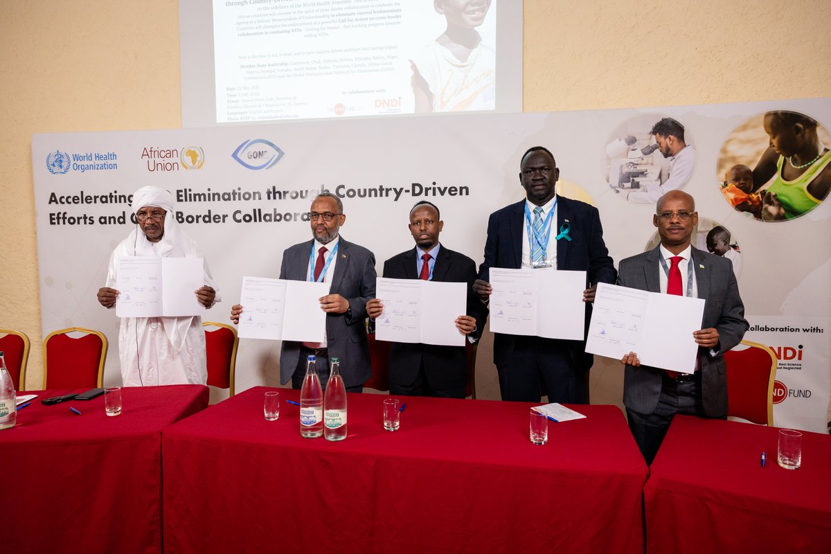This week, at the 78th World Health Assembly in Geneva, Switzerland, leaders from across the African continent united to sign a landmark Memorandum of Understanding (MoU) to eliminate visceral leishmaniasis (VL), one of the most deadly NTDs. bit.ly/4jfGUSa