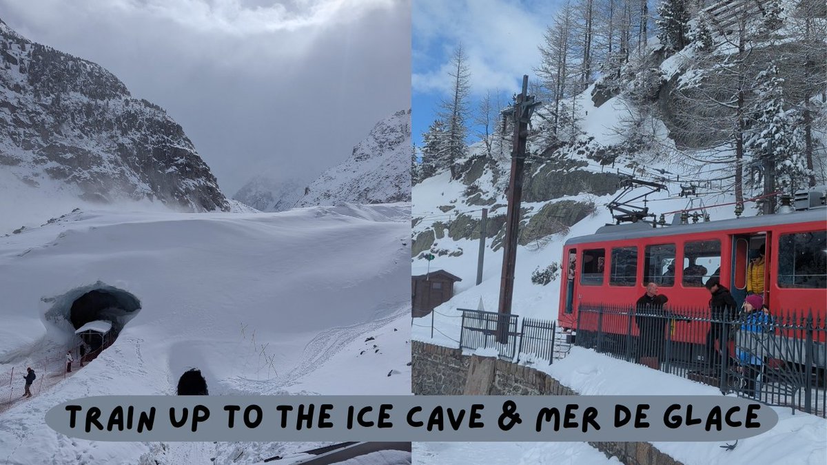 NEW VIDEO on our channel youtube.com/charandperry today at 5:30pm! It will be of our time exploring the Ice Cave and Mer De Glace 🏔️