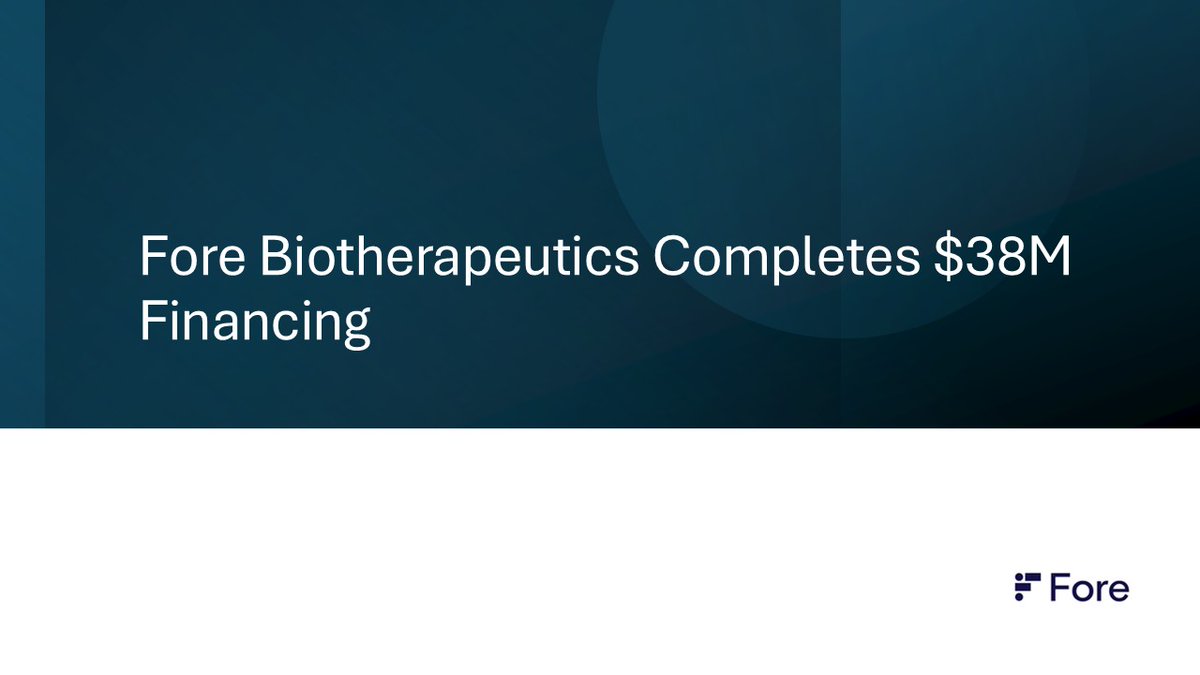 ForeBiotx's tweet image. Fore completed a $38M Series D-2 financing, adding to $75M raised in prior Series D & D-1 financings totaling $113M. Leading healthcare investors participated including SR One, Medicxi, OrbiMed, HBM, Wellington, Novartis Venture Fund, Cormorant, and 3B: tinyurl.com/3mra2wb8