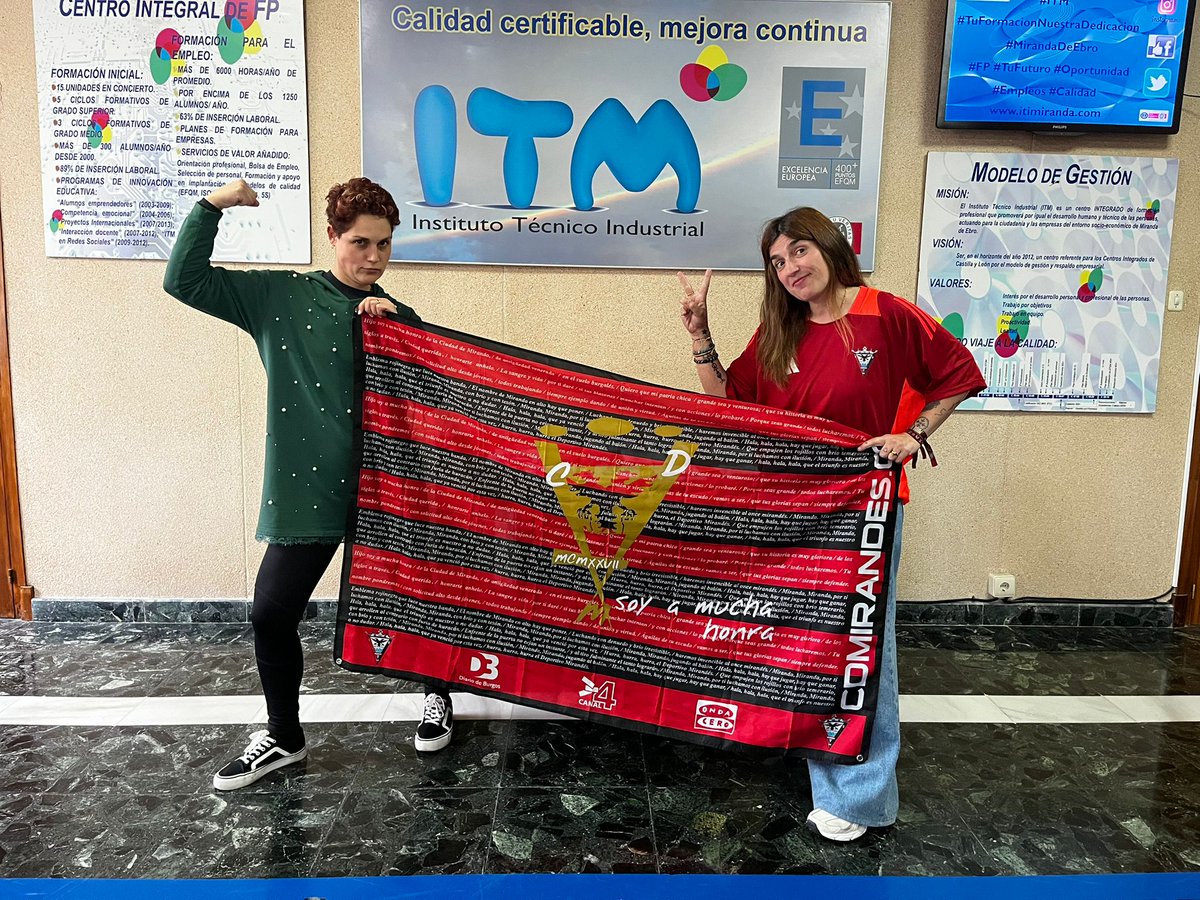 ¡Siempre con el Mirandés!
Desde el ITM animamos a nuestro equipo, orgullo de Miranda de Ebro.
¡A por todas, Rojillos!

#Mirandés #CDMirandés #MirandadeEbro #OrgulloRojo #ITM #itimiranda #FP #FormacionProfesional #TodoFP #YoSoyFP