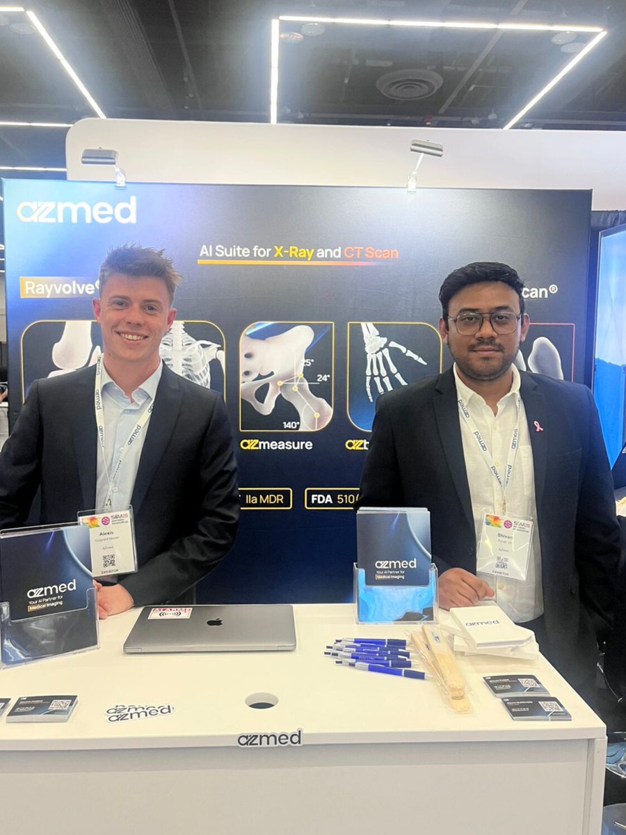 AZmed_AI's tweet image. 🇺🇸 We’re at #SIIM25 and couldn't be more excited to connect with our partners and the medical imaging community.
Two scientific posters, in collaboration with UH Cleveland Medical Center, highlight how our solution, AZtrauma, improves diagnostic accuracy and supports resident…