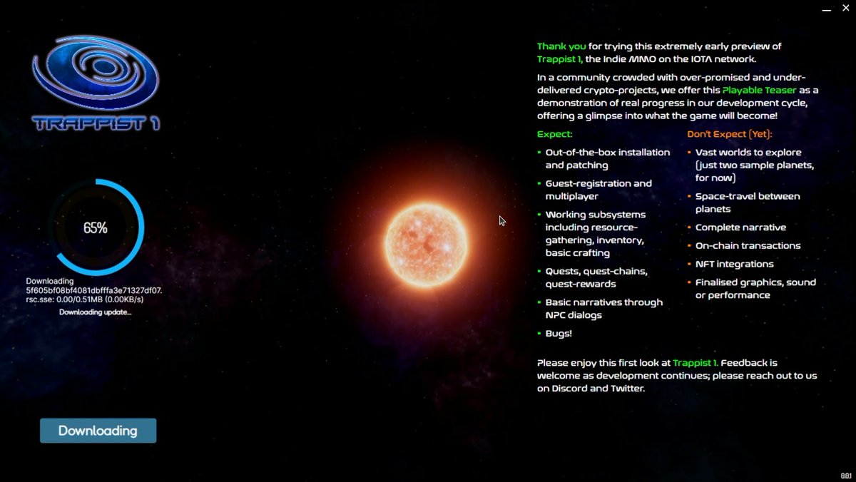 IT'S HERE! Download the Trappist 1 Playable Teaser from here: docs.trappist1.io/player-guide/p…

Thanks to everyone for your support. Enjoy this glimpse into what Trappist 1 will become.

Support the development of the game and share in its success by buying Tungsten here: