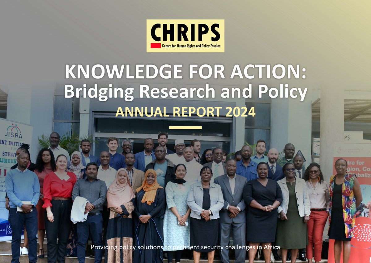 Released📢:CHRIPS 2024 Annual Report!

From strengthening #civic space &amp; countering violent extremism to shaping security policy through evidence-based research, our work in 2024 reflects our commitment to a just and secure Africa.
Discover our key milestones, policy engagements,