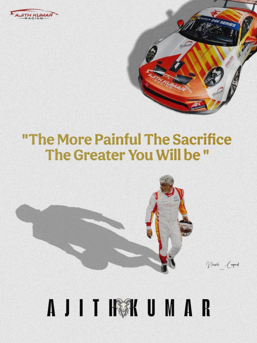 LegendNivash's tweet photo. " The More Painful The Sacrifice
       The Greater You Will be "  💫

#AjithKumar @Akracingoffl 
#GoodBadUgly https://t.co/2hMWQkqF3u