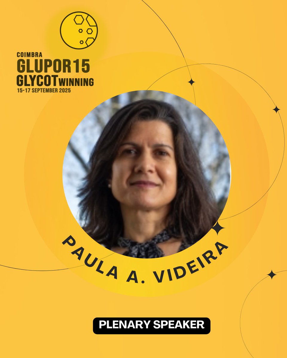 🎤 Excited to welcome Paula Videira (<a href="/UCIBIO_Research/">UCIBIO</a>, <a href="/FCTNOVA/">Faculdade de Ciências e Tecnologia | NOVA FCT</a> ) as plenary speaker at #Glupor15&amp;GlycoTwinning .She’ll explore “Glycosylation in Cancer and Rare Diseases: Integrating Mechanisms to Advance Precision Medicine”🔬 🔗glupor15.events.chemistry.pt