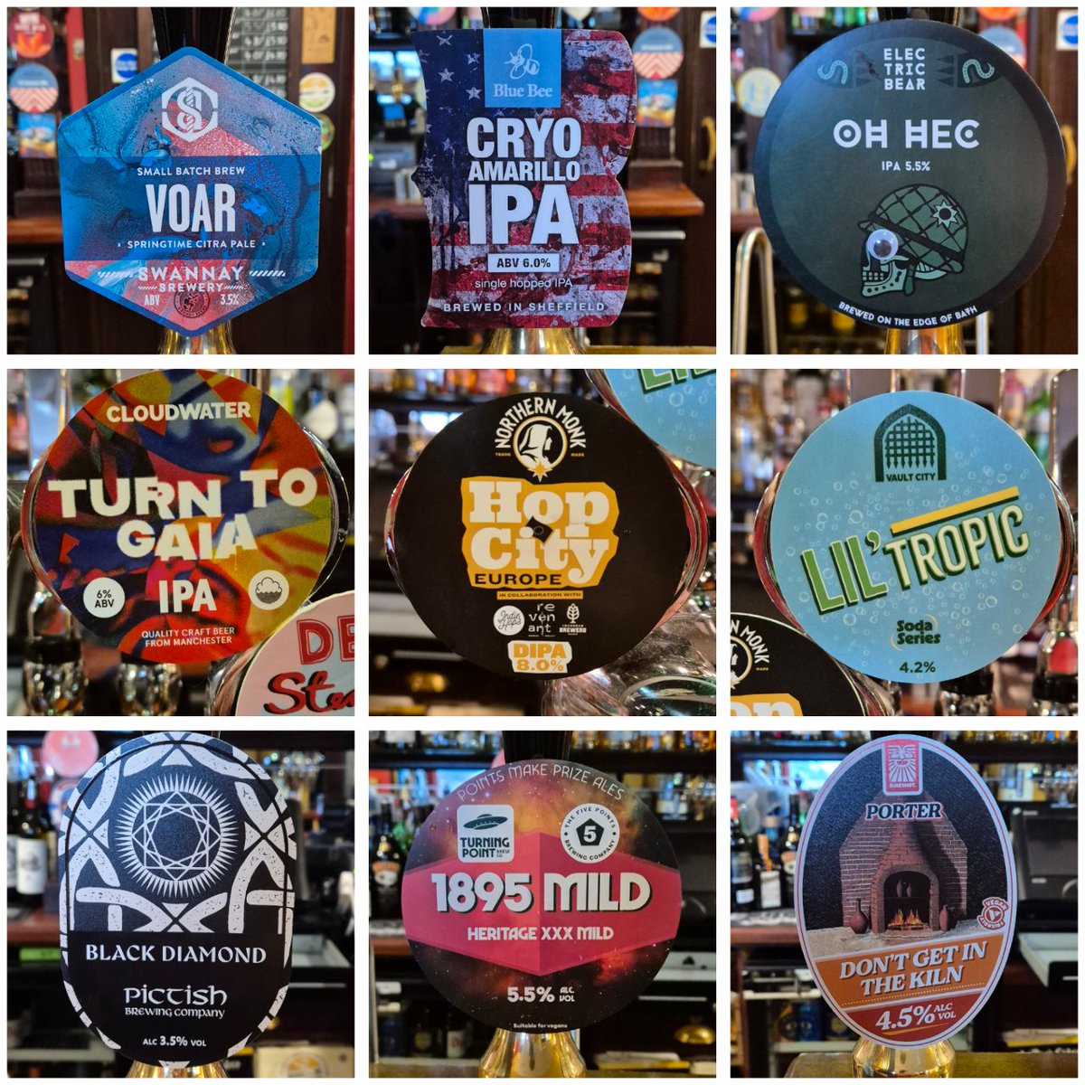 We have beers on the bar from across the country, from Orkney to Bath and a few places inbetween.