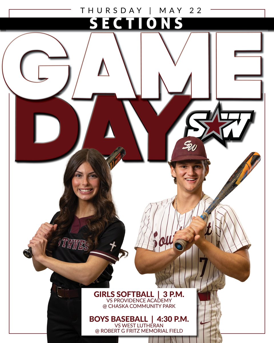 swchssports's tweet image. GAMEDAY 🥎⚾️
Starting our post season games with two home games! Come on out to cheer on the ⭐️STARS⭐️ in their first rounds of section!