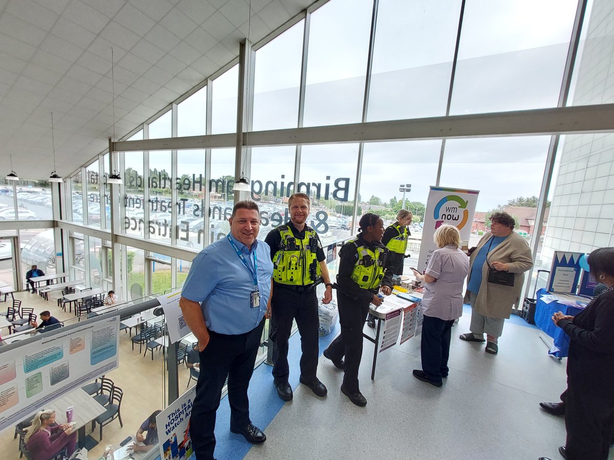 BordesleyWMP's tweet photo. Thank you @uhbtrust for supporting #hospitalwatch #opnexo focusing on Violence, Hate and Aggression against staff. Lots of engagement with staff and signups to #wmnow https://t.co/o2QQlq4x53