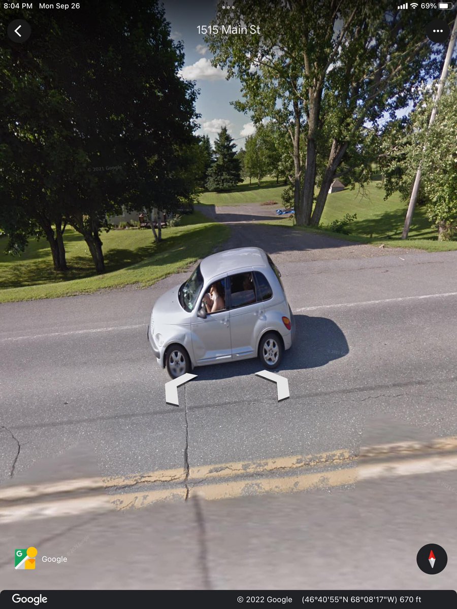 maniaUFO's tweet image. Grey Alien caught via Google Maps in the back seat of a car in Appleton, Maine🧐
This Being belongs to the race of grey aliens and was caught by surprise by the google maps camera👽👽