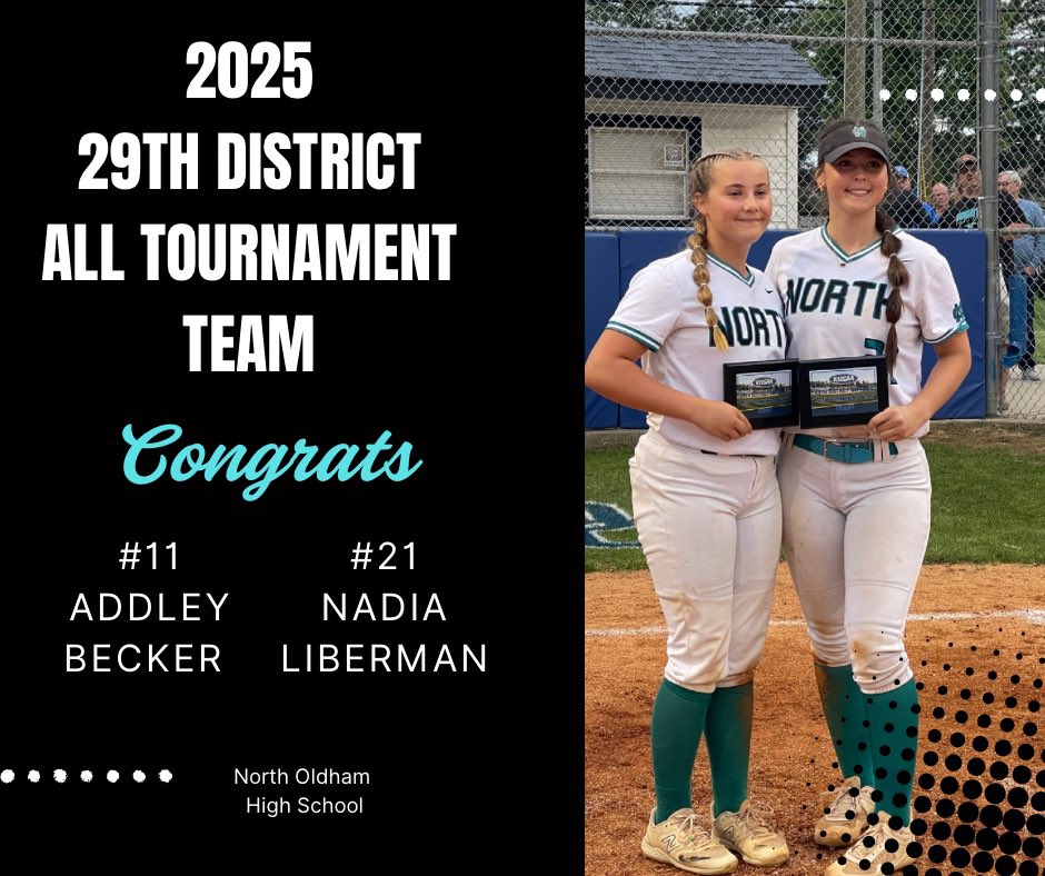 Runner-ups in the 29th District Tournament.  Onward to Regionals!  Congrats to Addley and Nadia on being selected to All-District Tournament Team.