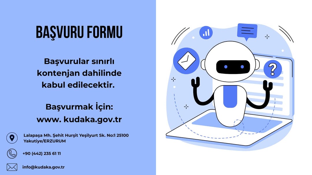 YAPAY ZEKA EĞİTİMLERİ BAŞLIYOR Ajansımızın "Anahtar Çözümler" programı kapsamında #Erzurum ve #Erzincan'da teknolojiyle ilgilenen gençler için ücretsiz yapay zekâ eğitimi düzenleniyor

Kontenjan sınırlı sayıdadır

Başvuru için forms.gle/m2keffpbiJSgqG…

<a href="/tcsanayi/">Sanayi ve Teknoloji Bakanlığı</a>

<a href="/kalkinmaajansgm/">Kalkınma Ajansları Genel Müdürlüğü</a>