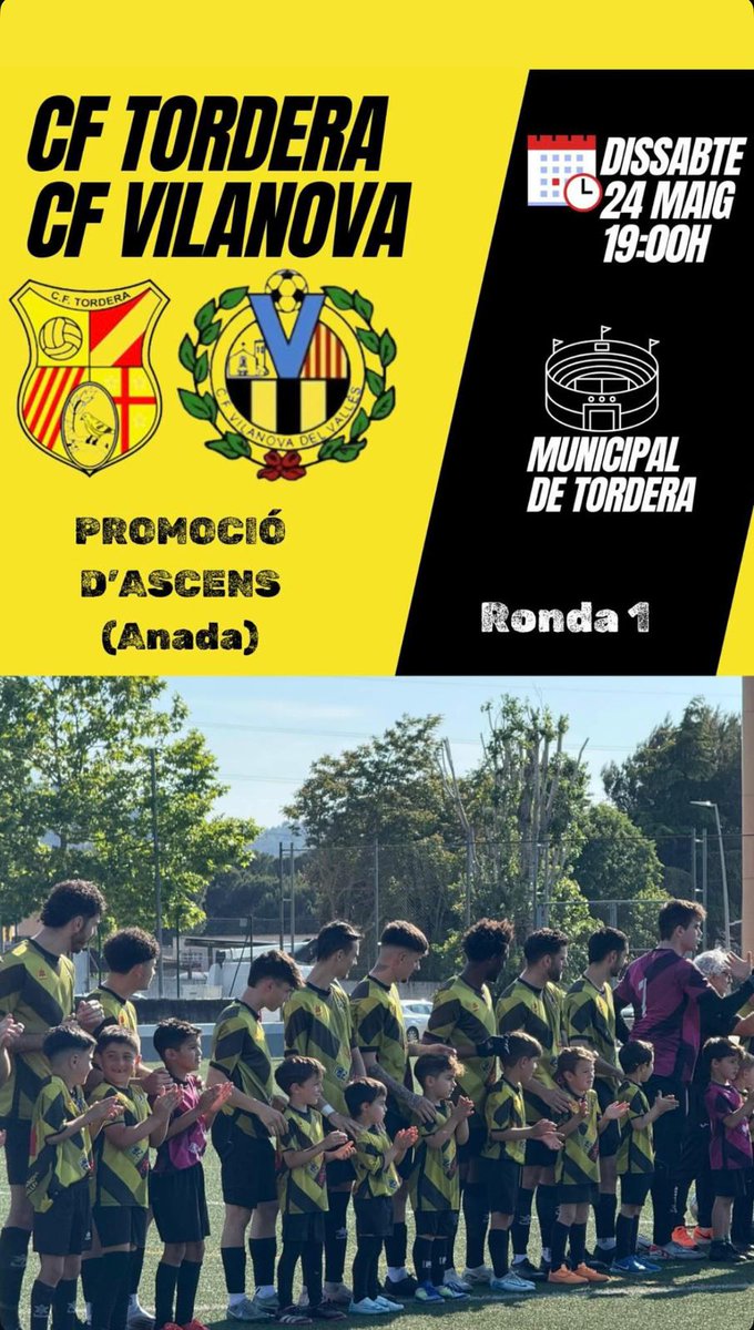 Que no te lo cuenten...¡Ven y sueña con nosotros! ⚽️💛🖤💪
<a href="/CFVilanova1/">C.F Vilanova Vallès</a>